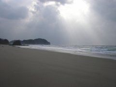 砂浜の日差し